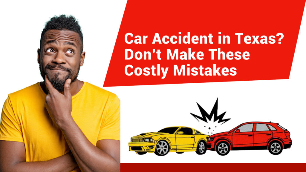 Two cars collided at an intersection in Texas with visible front-end damage