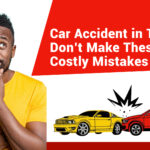 Two cars collided at an intersection in Texas with visible front-end damage